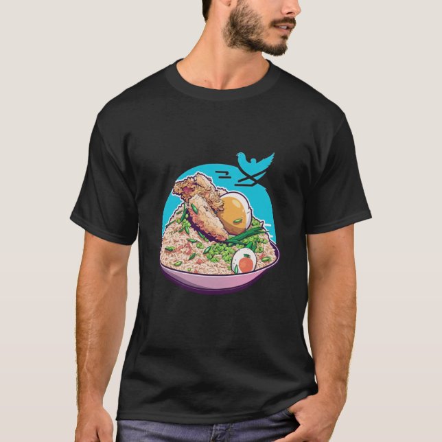 Chicken Frice Rice Vaporwave Style Ästhetik T-Shirt (Vorderseite)