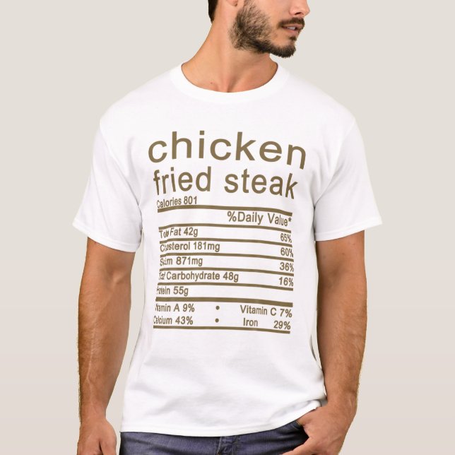 Chicken Fried Steak Nutritions Label Thanksgi T-Shirt (Vorderseite)