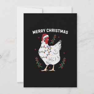 Chicken Frohe Weihnachten Funny Weihnachtsmannmütz Einladung