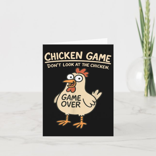 Chicken Game nicht schauen Blick auf das Hühnchen  Karte (Vorderseite)