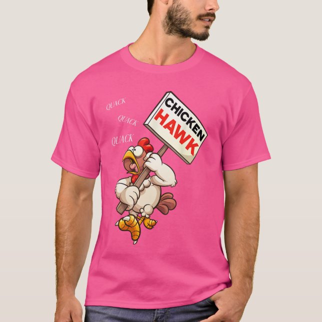Chicken Hawk Funny Cartoon Design for Humor Lovers T-Shirt (Vorderseite)