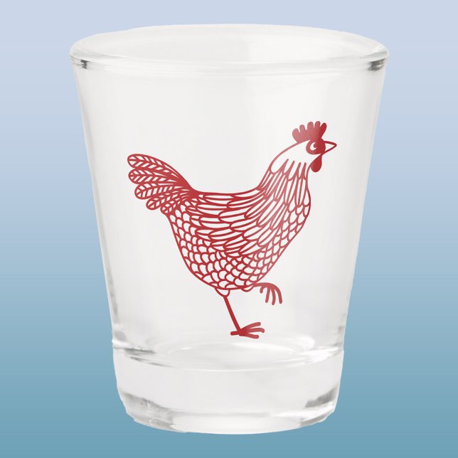 Chicken Hen Beer Schnapsglas (Chicken hen poultry shot glass)
