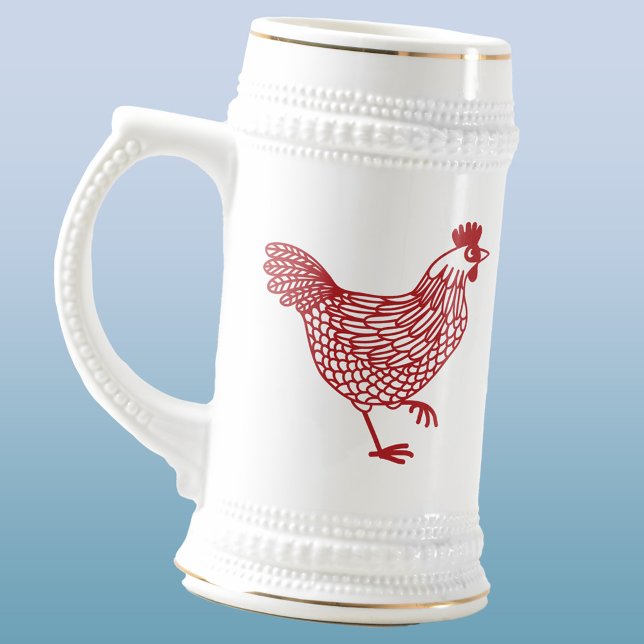 Chicken Hen Bierglas (Chicken hen poultry beer stein)