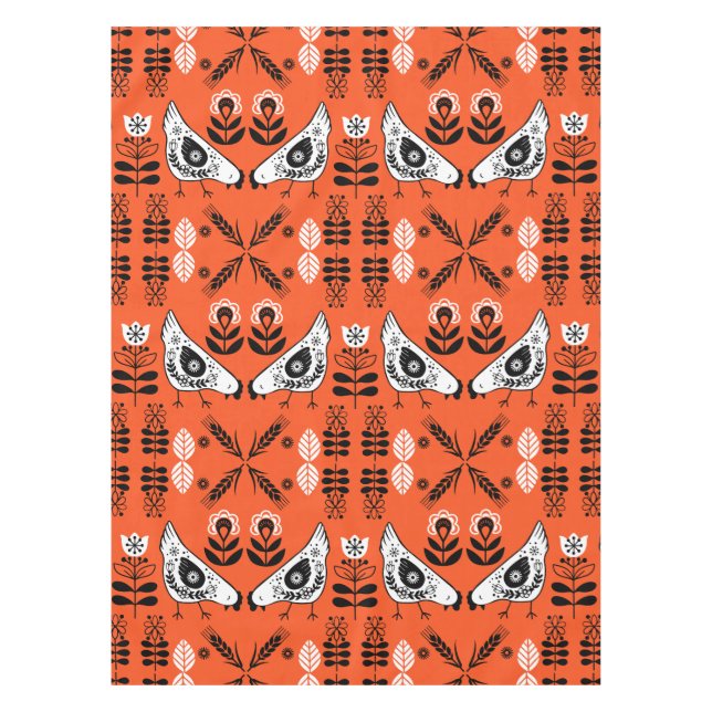 Chicken Hen Folk Tischdecke (Vorderseite)