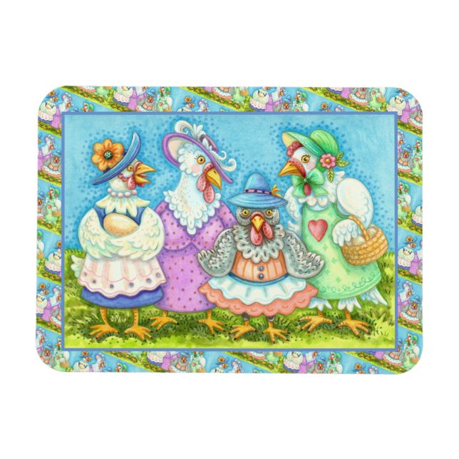 CHICKEN HEN PARTY, LAND GEFÜHRT FREUNDE Funny Magnet (Horizontal)