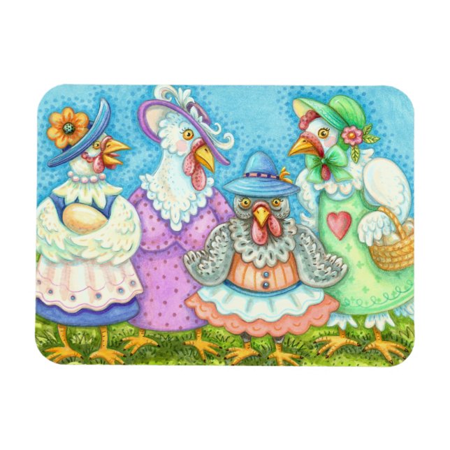 CHICKEN HEN PARTY, LAND GEFÜHRT FREUNDE Funny Magnet (Horizontal)