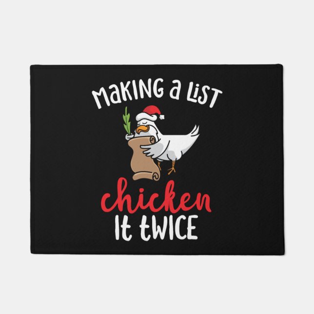Chicken It zweimal Funny Chicken Weihnachtsdesign Fußmatte (Vorderseite)