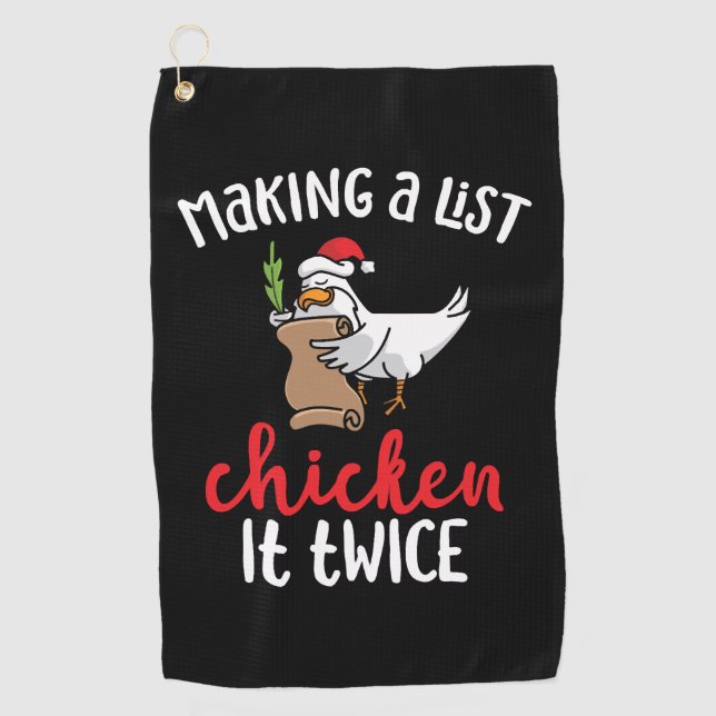 Chicken It zweimal Funny Chicken Weihnachtsdesign Golfhandtuch (Vorderseite)
