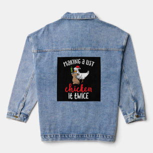 Chicken It zweimal Funny Chicken Weihnachtsdesign Jeansjacke