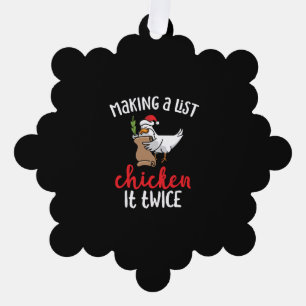 Chicken It zweimal Funny Chicken Weihnachtsdesign Ornament Karte