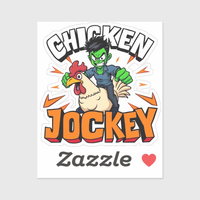 Chicken Jockey Aufkleber (Blatt)