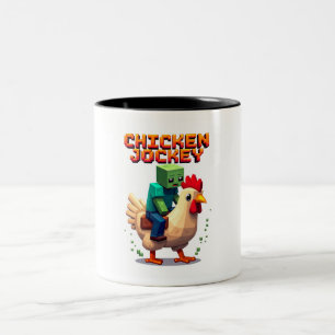 Chicken Jockey - Funny Block Style Gamer Tasse