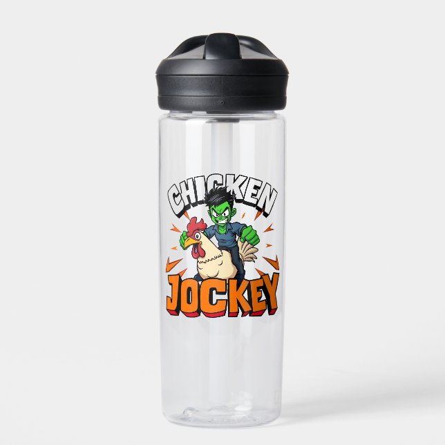 Chicken Jockey Trinkflasche (Vorderseite)