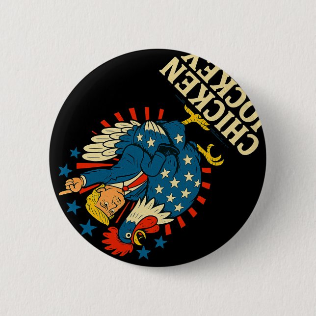 Chicken Jockey Trump Funny Meme 1 Button (Vorderseite)