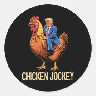 Chicken Jockey Trump Funny Meme 5 Runder Aufkleber