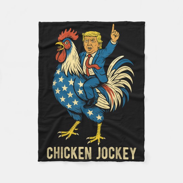 Chicken Jockey Trump Funny Meme Fleecedecke (Vorderseite)