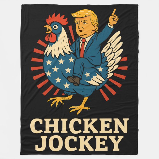Chicken Jockey Trump Funny Meme Fleecedecke (Vorderseite)