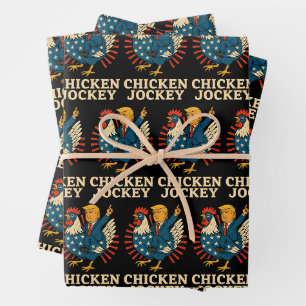 Chicken Jockey Trump Funny Meme Geschenkpapier Set