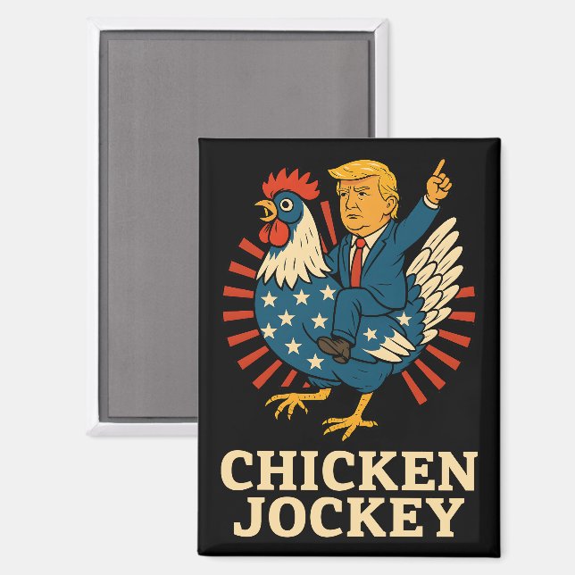 Chicken Jockey Trump Funny Meme Magnet (Vorderseite/Rückseite)