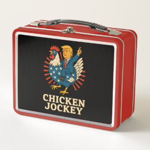 Chicken Jockey Trump Funny Meme Metall Brotdose