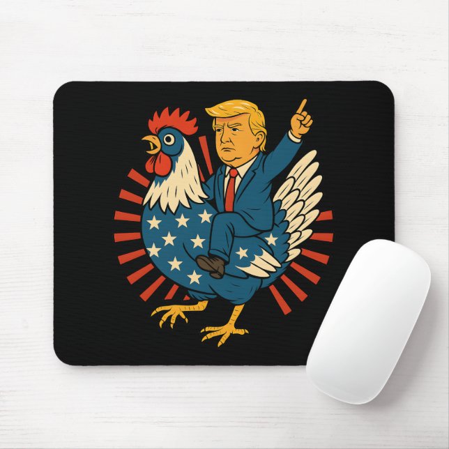 Chicken Jockey Trump Funny Meme Mousepad (Mit Mouse)