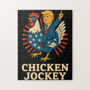 Chicken Jockey Trump Funny Meme Puzzle
