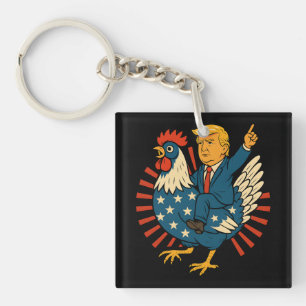 Chicken Jockey Trump Funny Meme Schlüsselanhänger