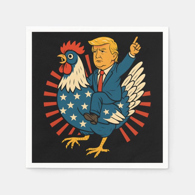 Chicken Jockey Trump Funny Meme Serviette (Vorderseite)