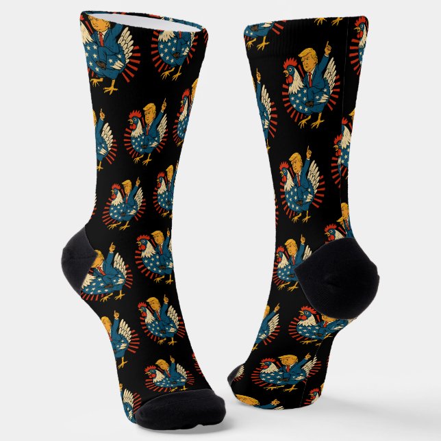Chicken Jockey Trump Funny Meme Socken (Gewinkelt)