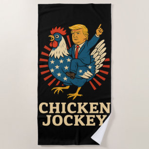 Chicken Jockey Trump Funny Meme Strandtuch