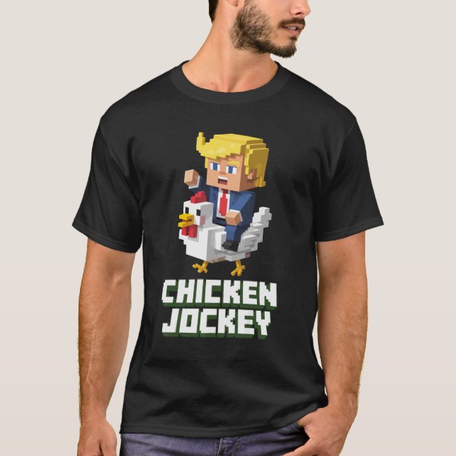 Chicken Jockey Trump Shirt - Meme Pixel Gamer (Vorderseite)