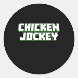 Chicken Jockey Video Game Viral Gamer Meme Kostüm Runder Aufkleber