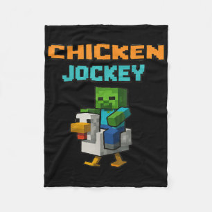 Chicken Jockey Zombie Pixel Art Zombie Gamer Funny Fleecedecke