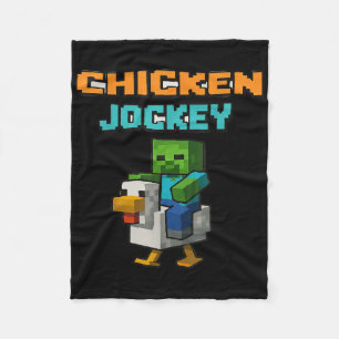 Chicken Jockey Zombie Pixel Art Zombie Gamer Funny Fleecedecke