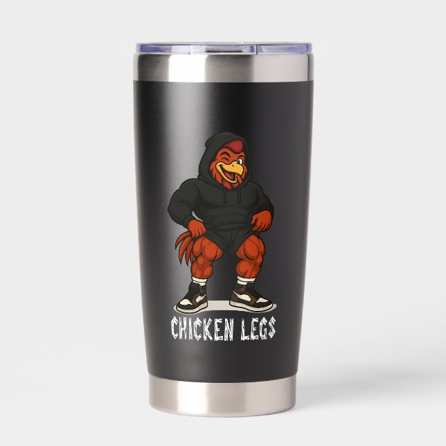 Chicken Legs – Funny Jacked Chicken Gym Workout Thermobecher (Vorderseite)
