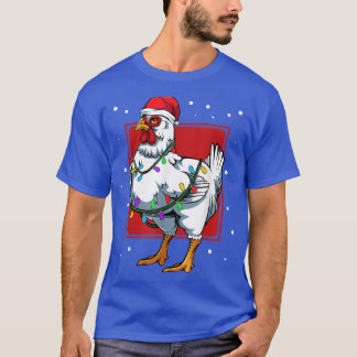 Chicken Lights Fun Santa Niedlich Celebrat Happy C T-Shirt