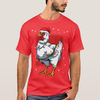 Chicken Lights Fun Santa Niedlich Celebrat Happy C T-Shirt