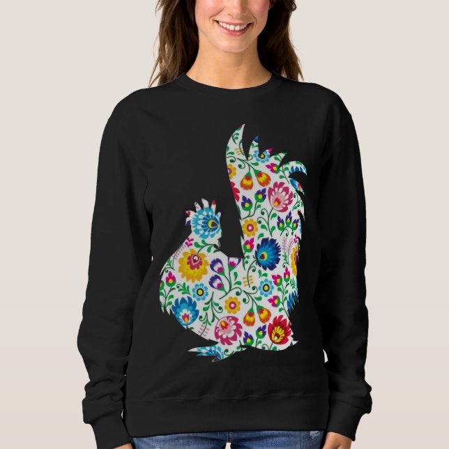 Chicken Lover Floral Silkie Hen   Sweatshirt (Vorderseite)