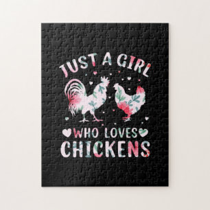 Chicken Lover Girl Who Loves Chickens Puzzle