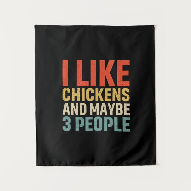 Chicken Lover | I Like Chickens Wandteppich (Vorderseite)