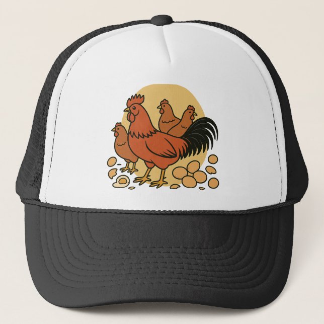 Chicken Lover Trucker Hat Truckerkappe (Vorderseite)