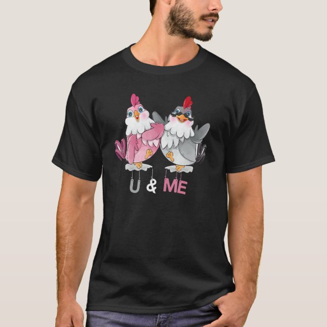 Chicken lovers Love Valentine's Day Chicken Funny T-Shirt (Vorderseite)
