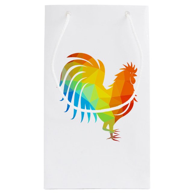 Chicken Low Poly Geschenktasche Kleine Geschenktüte (Rückseite)