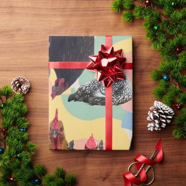 Chicken Mania All Occasion Wrapping Paper  Geschenkpapier (Feiertagsgeschenk)