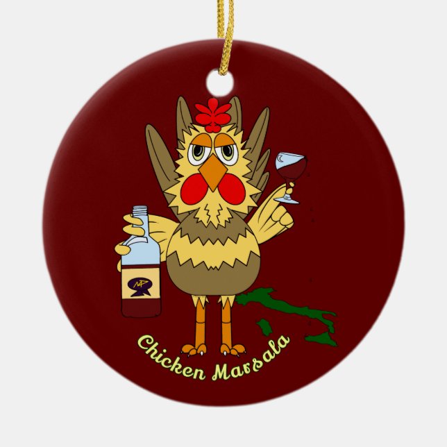 Chicken Marsala Keramik Ornament (Vorne)