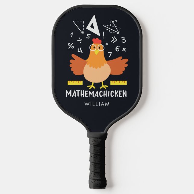 Chicken Math Gag Funny Mathemachicken Teacher Pickleball Schläger (Vorderseite)