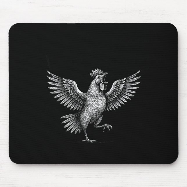 Chicken Meme Caw Funny Sayings Rooster Humor Quote Mousepad (Vorne)