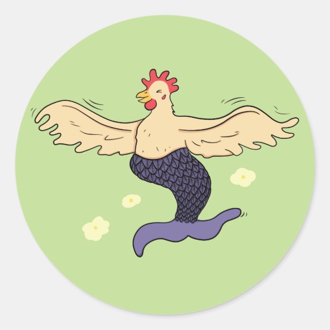 Chicken Mermaid Runder Aufkleber (Vorderseite)