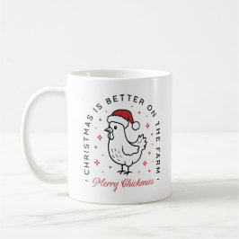 Chicken Merry Christmas country funny farm animal Kaffeetasse