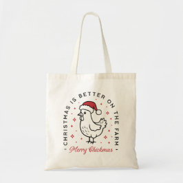 Chicken Merry Christmas country funny farm animal Tragetasche